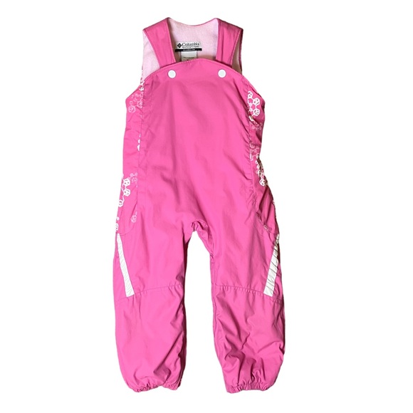 Columbia Other - Columbia Omni-Shield Insulated Snowpants Girls 4T Fleece Lined Pink White Snaps
